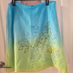 Sigrid Olsen Collection ombre embroidered skirt🌿